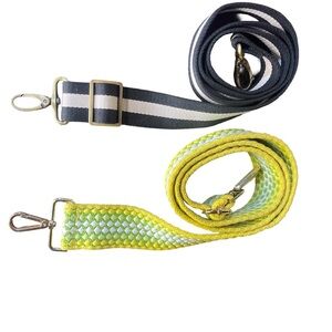 Pair of Striped and Woven Bag Straps